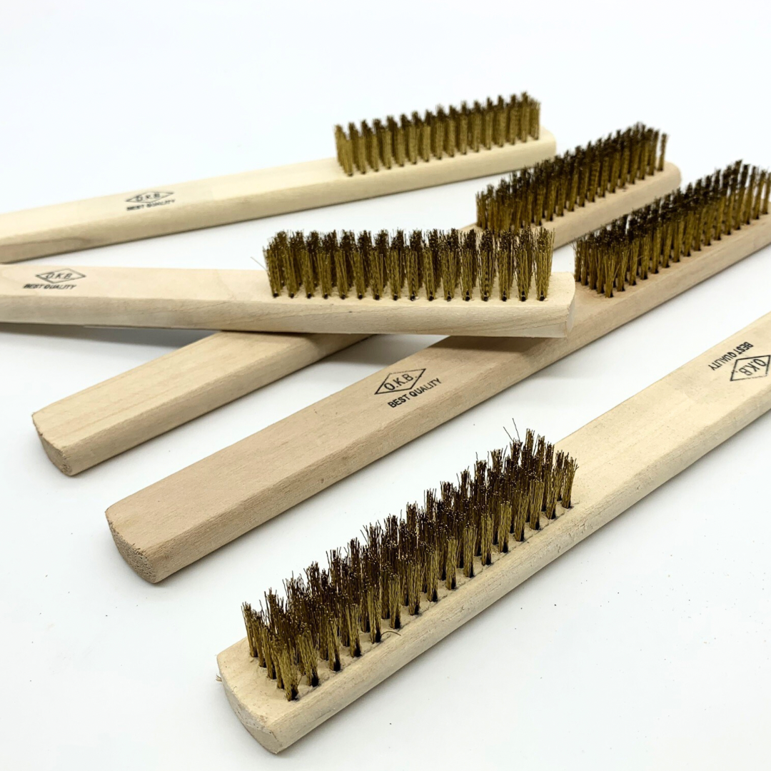 แปรงลวดทองเหลือง แบบด้ามไม้