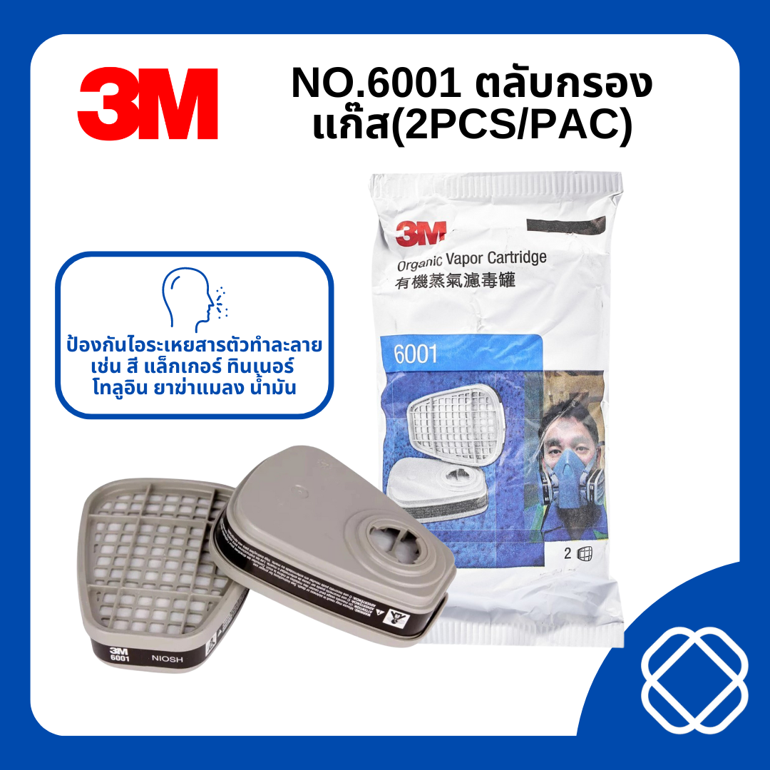 NO.6001 ตลับกรองแก๊ส (2 ชิ้น/แพ็ค)