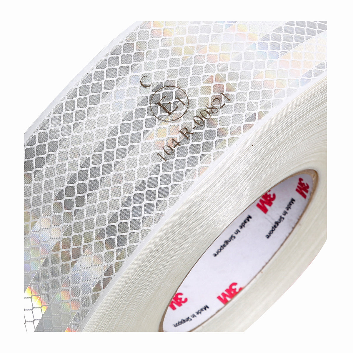 เทปสะท้อนแสงติดรถ สีขาว 53.5MM X 50M