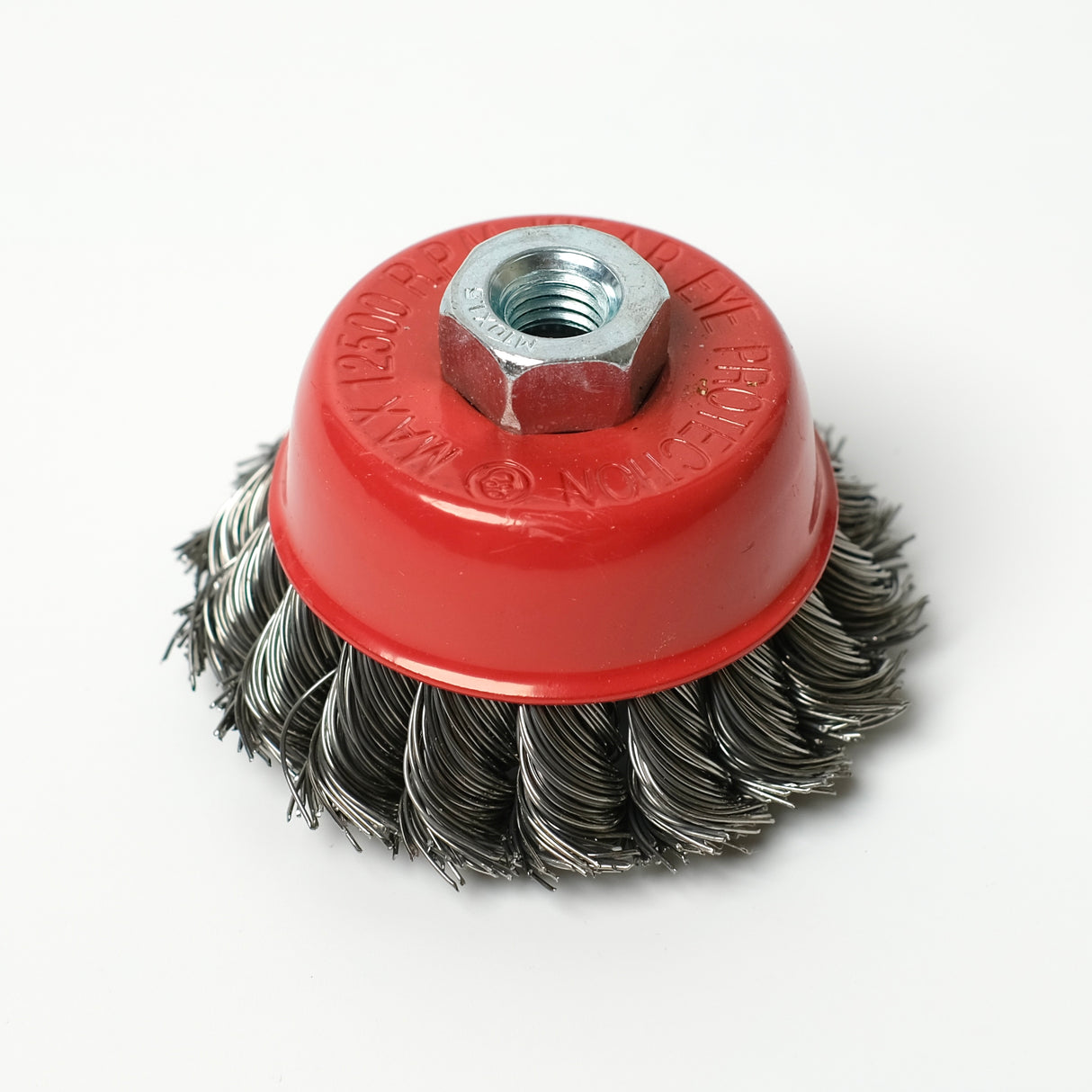 Knotted wire cup brush ลูกถ้วยปัดสนิม