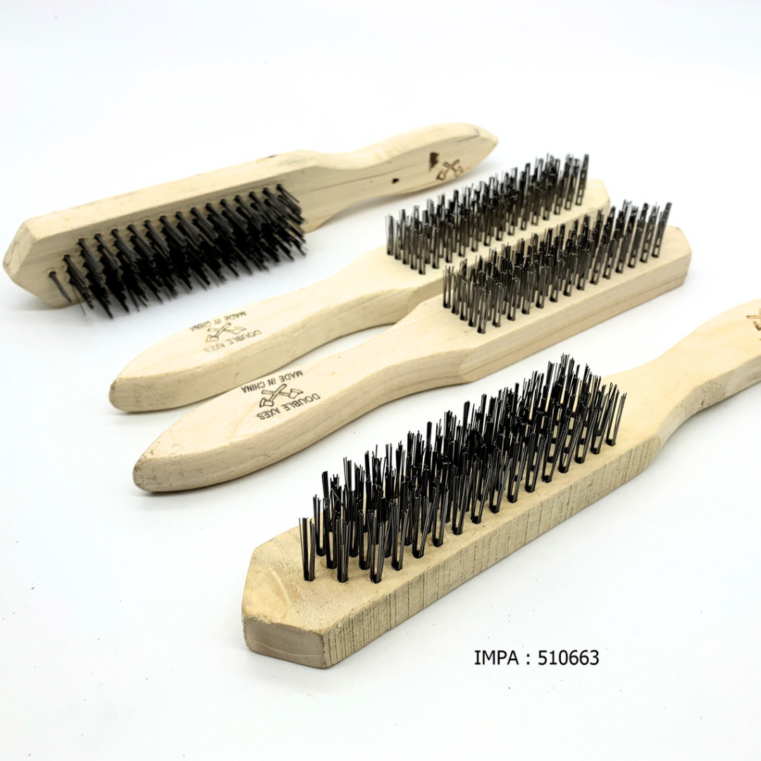 แปรงลวดเหล็ก 5 แถว ด้ามไม้