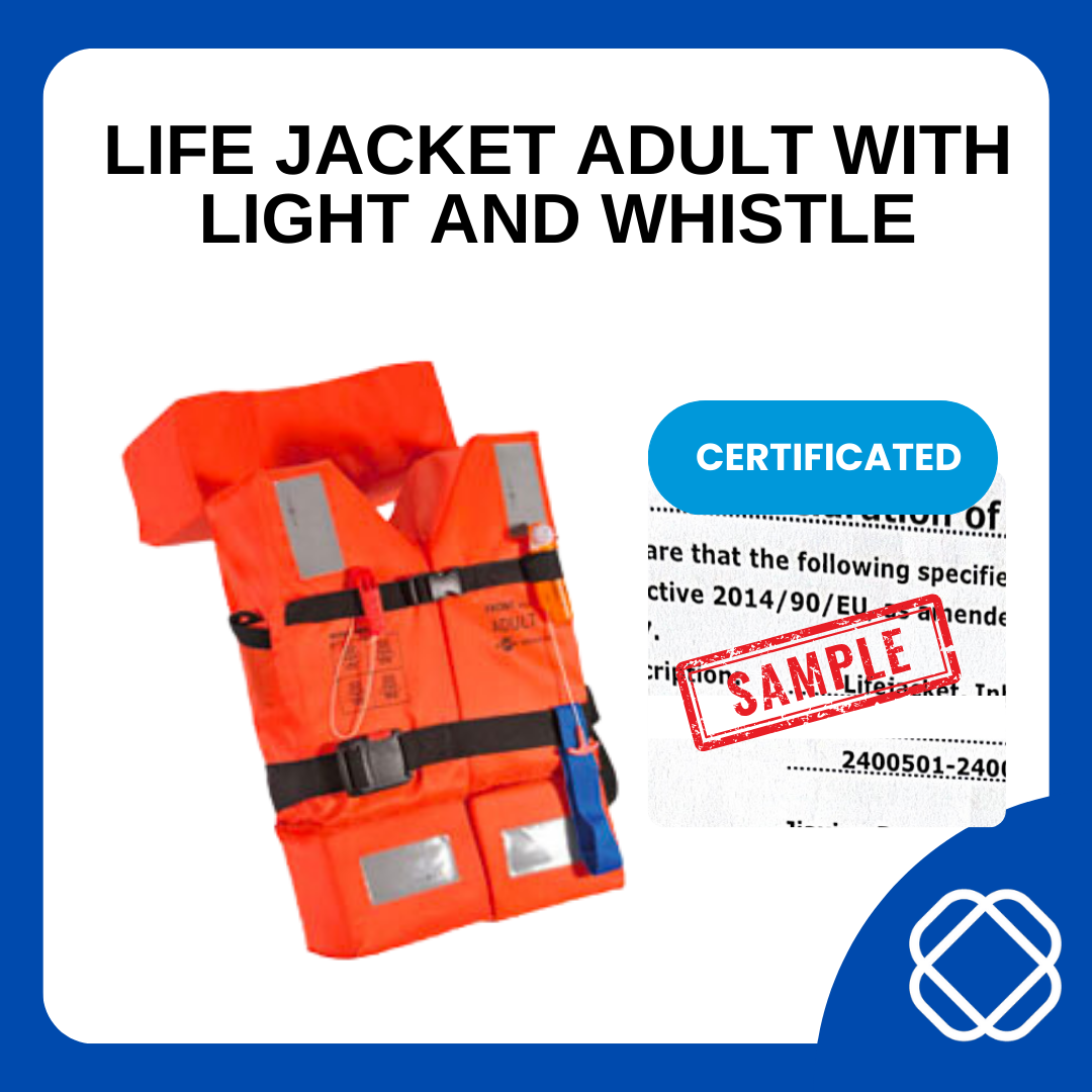 LIFE JACKET ADULT WITH LIGHT AND WHISTLE