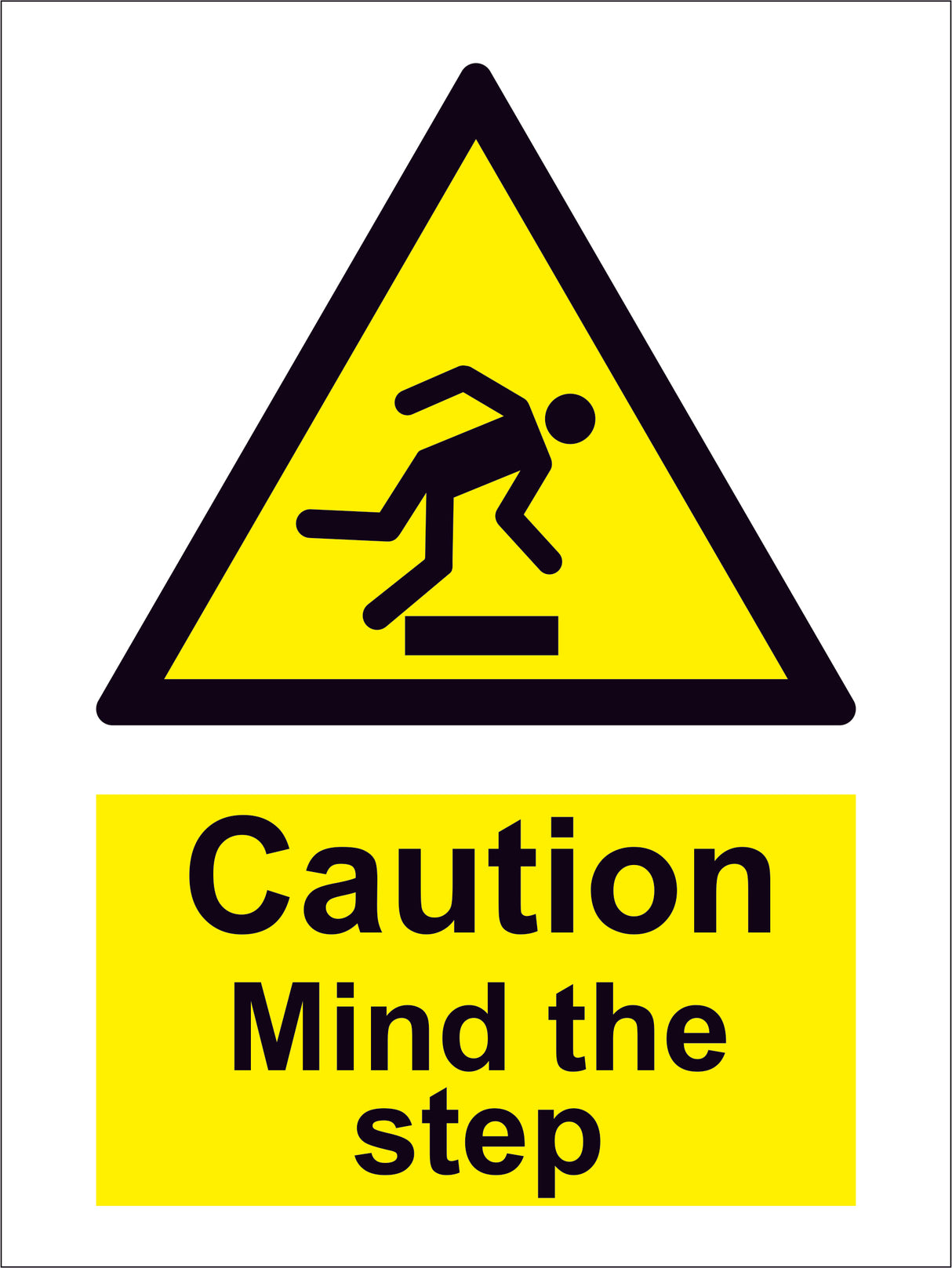 HAZARD SIGN CAUTION MIND THE STEP 200 x 150 MM