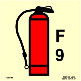 FIRE CONTROL SIGN 9 FOAM FIRE EXTINGUISHER 150x150 MM