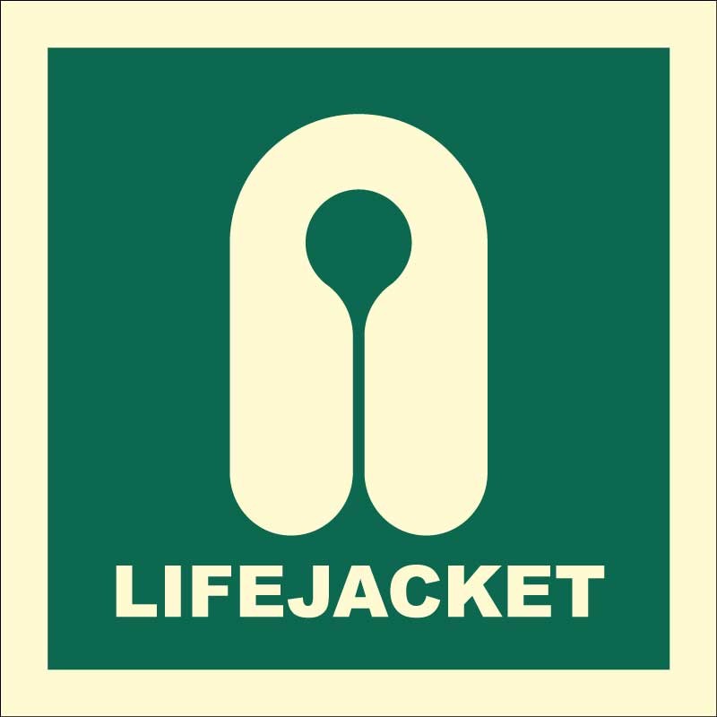 SAFETY SIGN LIFEJACKET 150x150 MM