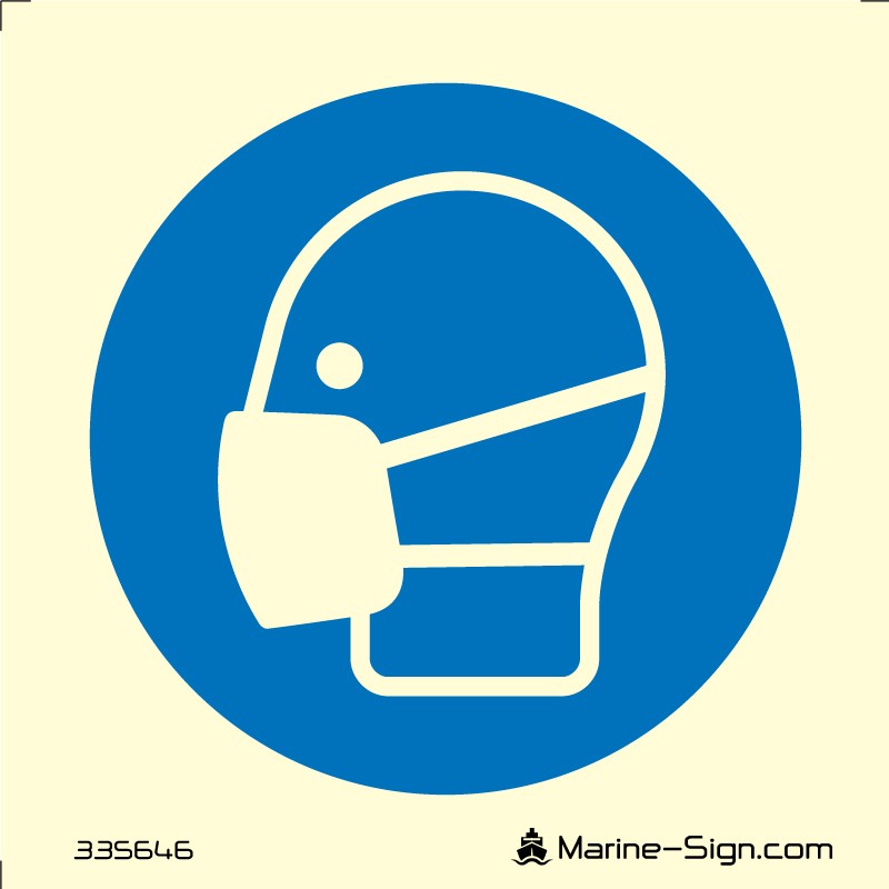 SIGN SELF ADHESIVE #5646 150x150 MM , WEAR MASK