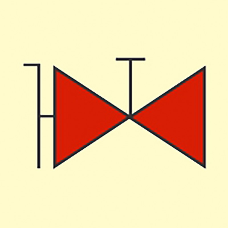 FIRE CONTROL SIGN Fire Main With Valves 150x150 MM