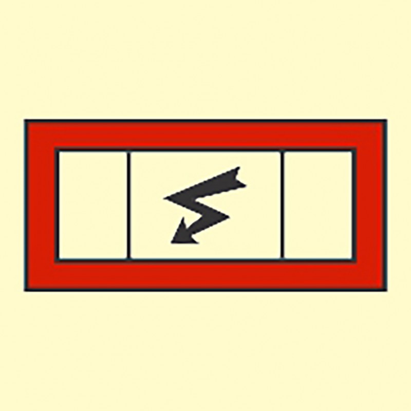 FIRE CONTROL SIGN EMERGENCY SWITCHBOARD 150x150 MM