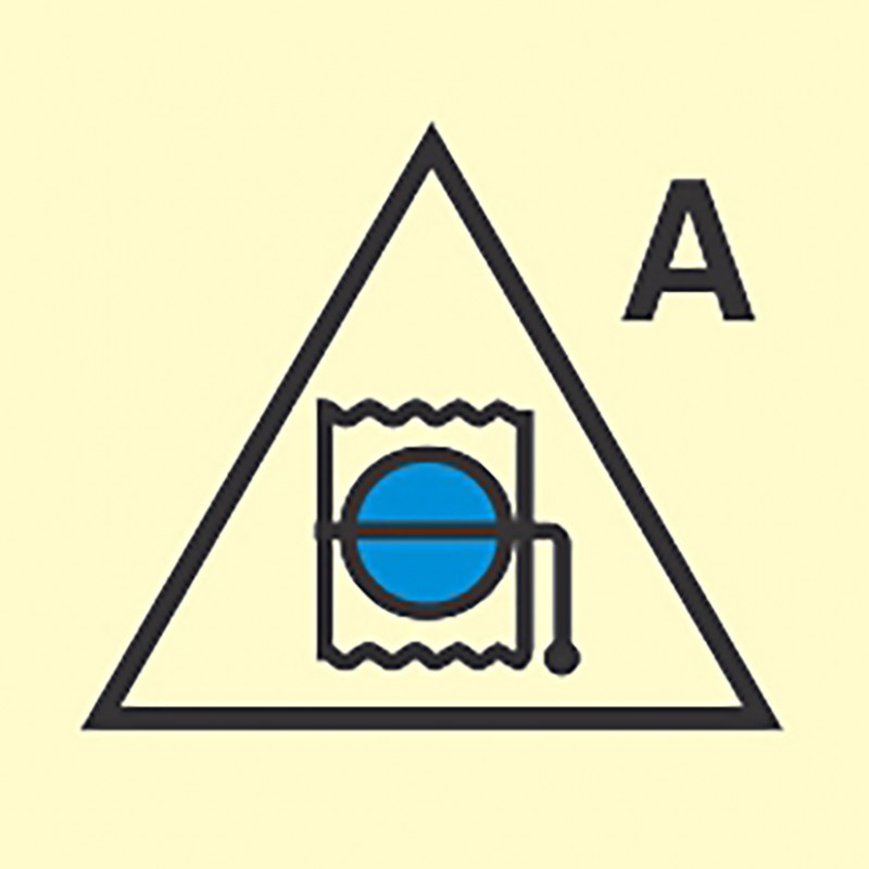 FIRE CONT SYMBOL, 150 x 150 MM, RMT. CONT'L FOR FIRE DAMPER FOR ACCOM.
