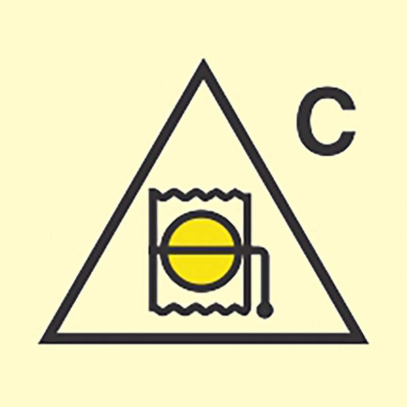 FIRE CONT SYMBOL, 150 x 150 MM, RMT. CONT'L FOR FIRE DAMPER FOR CARGO SPACE