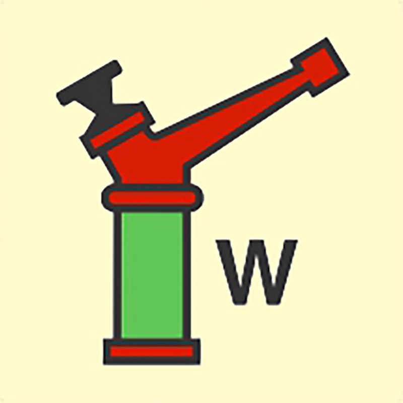 FIRE CONT SYMBOL, 150 x 150 MM, WATER MONITOR