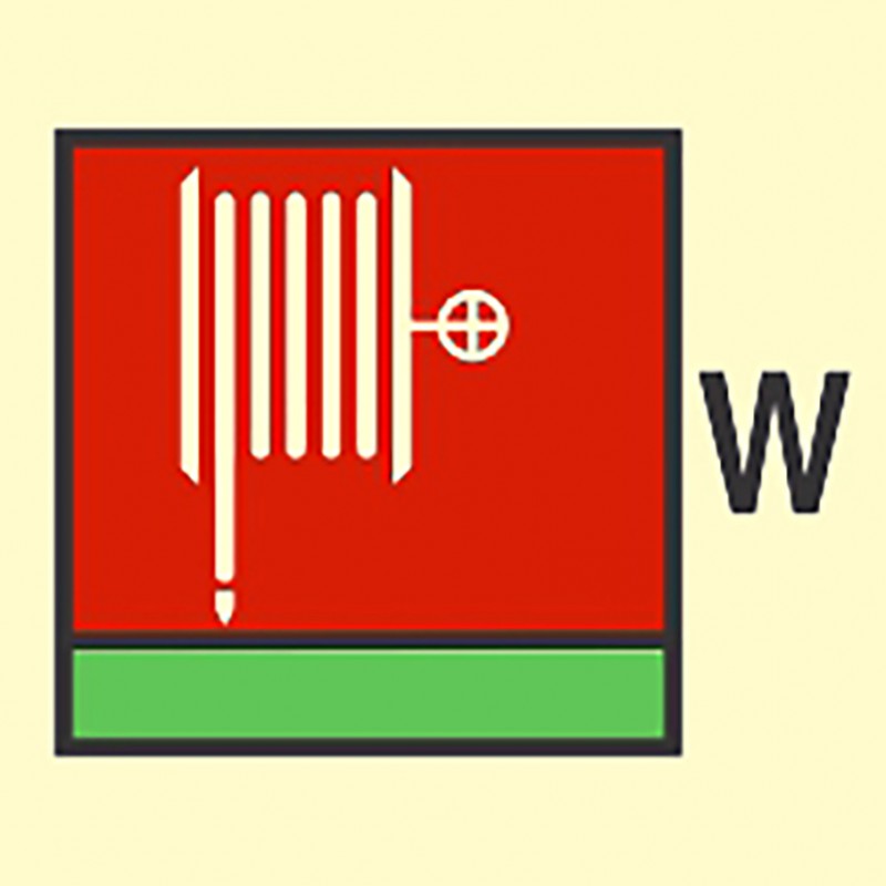 FIRE CONT SYMBOL, 150 x 150 MM, WATER FIRE HOSE AND NOZ'