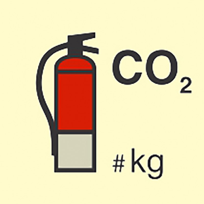 FIRE CONT SYMBOL, 150 x 150 MM, CO2 FIRE EXT'