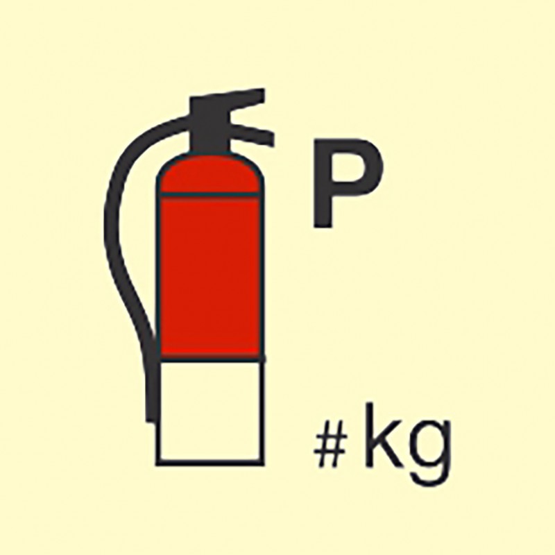 FIRE CONT SYMBOL, 150 x 150 MM, POWDER FIRE EXT'