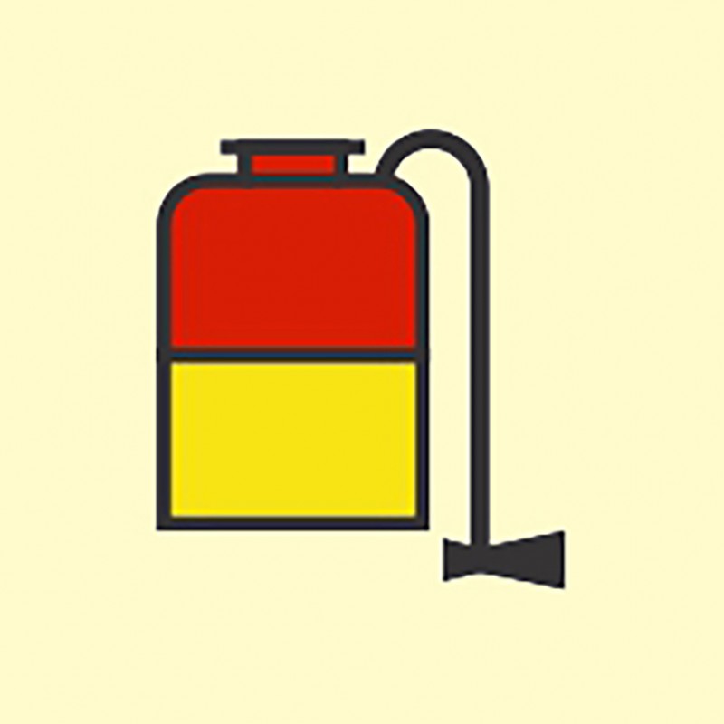 FIRE CONT SYMBOL, 150 x 150 MM, PORTABLE FOAM APPLICATOR UNIT