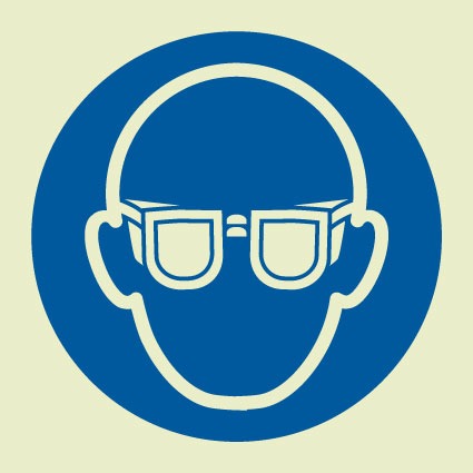 SIGN SELF ADHESIVE #5644 150x150 MM , SAFETY GOGGLE