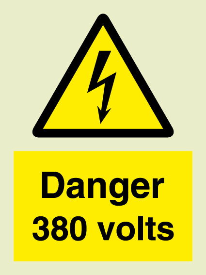 HAZARD SIGN DANGER 440 VOLTS 200 x 150 MM