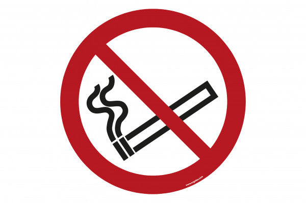 SIGN WHITE VINYL SELF ADHESIVE #8500 150x150 MM, NO SMOKING