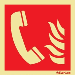 FIRE EQUIPMENT SIGN (RED) FIRE PHONE 150x150 MM