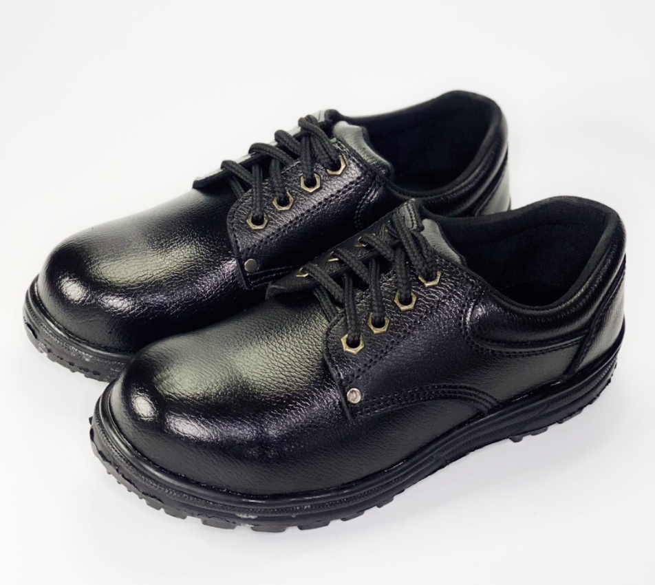 Safety Shoe รองเท้านิรภัย ST. PETER หนังแท้อัดลาย รุ่น 203 NBR/BK ชนิดหุ้มส้น