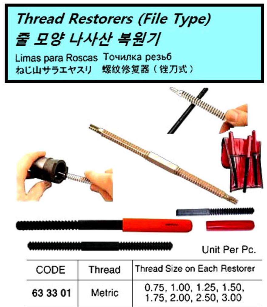 THREAD RESTORER, FOR METRIC THREAD 8-SIZES