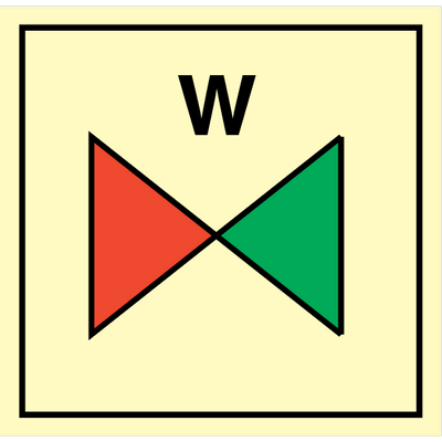 FIRE CONT SYMBOL, 150 x 150 MM, FIRE MAIN SECTION VALVE