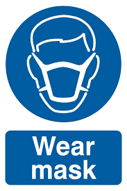 SIGN WHITE VINYL SELF ADHESIVE #5719 200x150 MM , WEAR MASK