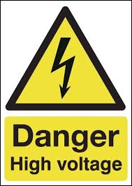 SIGN WHITE VINYL SELF ADHESIVE #7610 200x150 MM, DANGER HIGH VOLTAGE