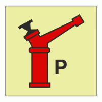 FIRE CONTROL SIGN POWDER MONITOR(GUN) 150x150 MM
