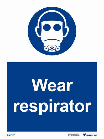 SAFETY SIGN WEAR PESPIRATOR 200 x 150 MM