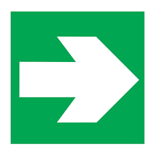 SAFETY SIGN ARROW HORIZONTAL(L) 150x150 MM