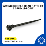 Wrench Single Head Ratchet & Spud 12-point