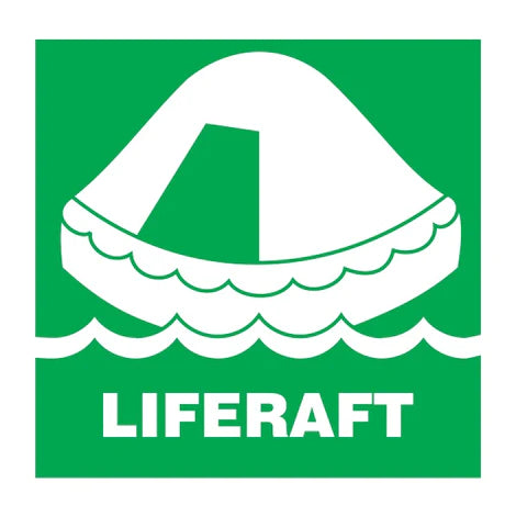 SAFETY SIGN LIFERAFT 150x150 MM