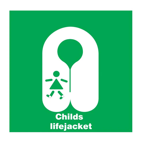 SAFETY SIGN CHILDS LIFEJACKET 150x150 MM