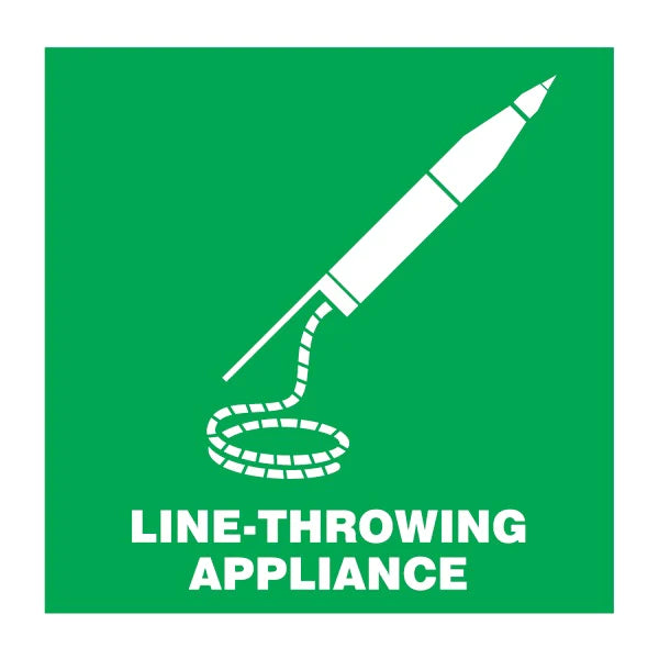 SAFETY SIGN LINE-THROWING APPLIANCE 150x150 MM