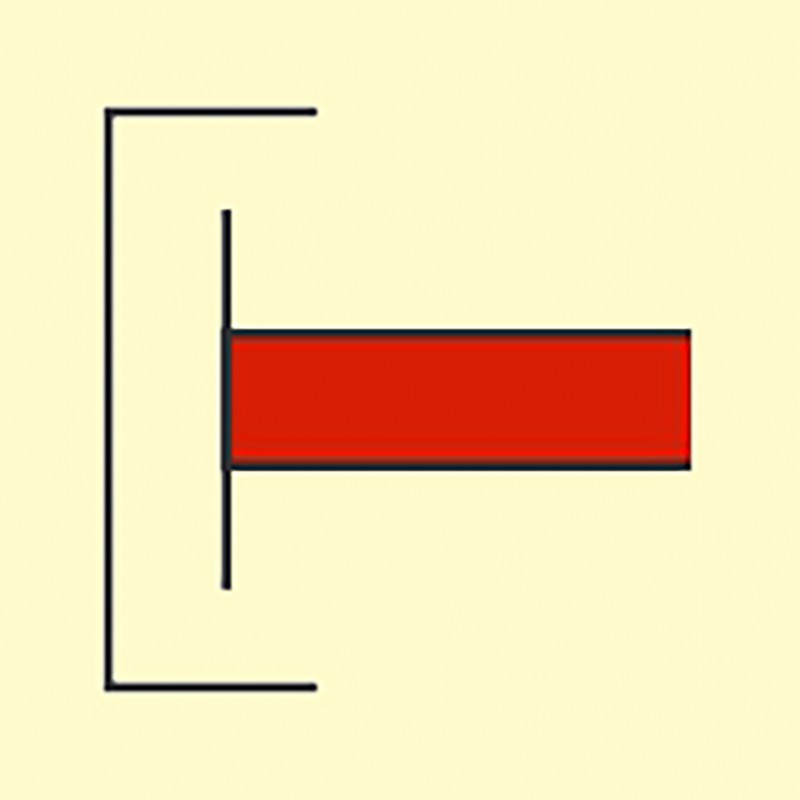 ( 336814 ) FIRE CONTROL SIGN INTERNT'L SHORE CONNECTION 150x150 MM