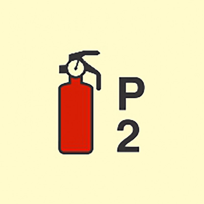 FIRE CONTROL SIGN POWDER(P2) FIRE EXTINGUISHER 150x150 MM