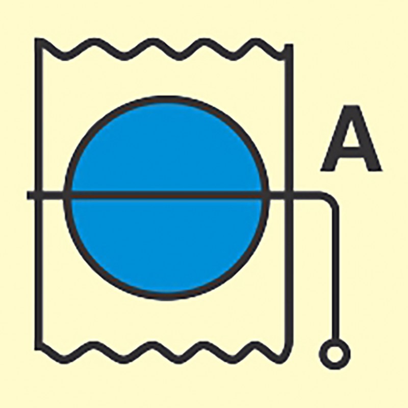 FIRE CONT SYMBOL, 150 x 150 MM, FIRE DAMPER FOR ACCOM. AND SERVICE SPACE