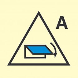 FIRE CONT SYMBOL, 150 x 150 MM, RMT. CONT'L FOR CLOSING DEVIVE FOR ACCOMODATION