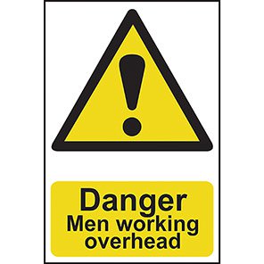 HAZARD SIGN DANGER OVERHEAD WORKING 200 x 150 MM