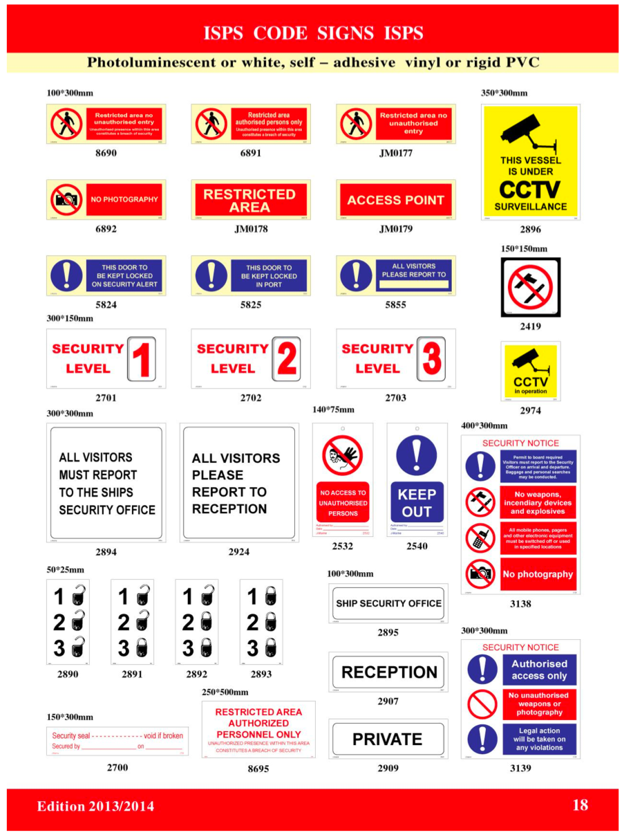 ISPS CODE SIGNS ISPS