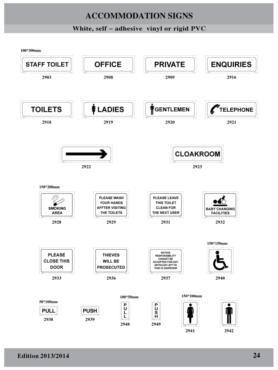 ACCOMMADATION SIGNS