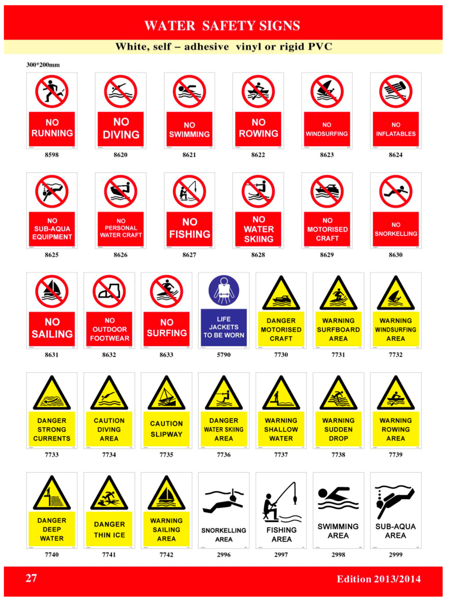 WATER SAFETY SIGNS