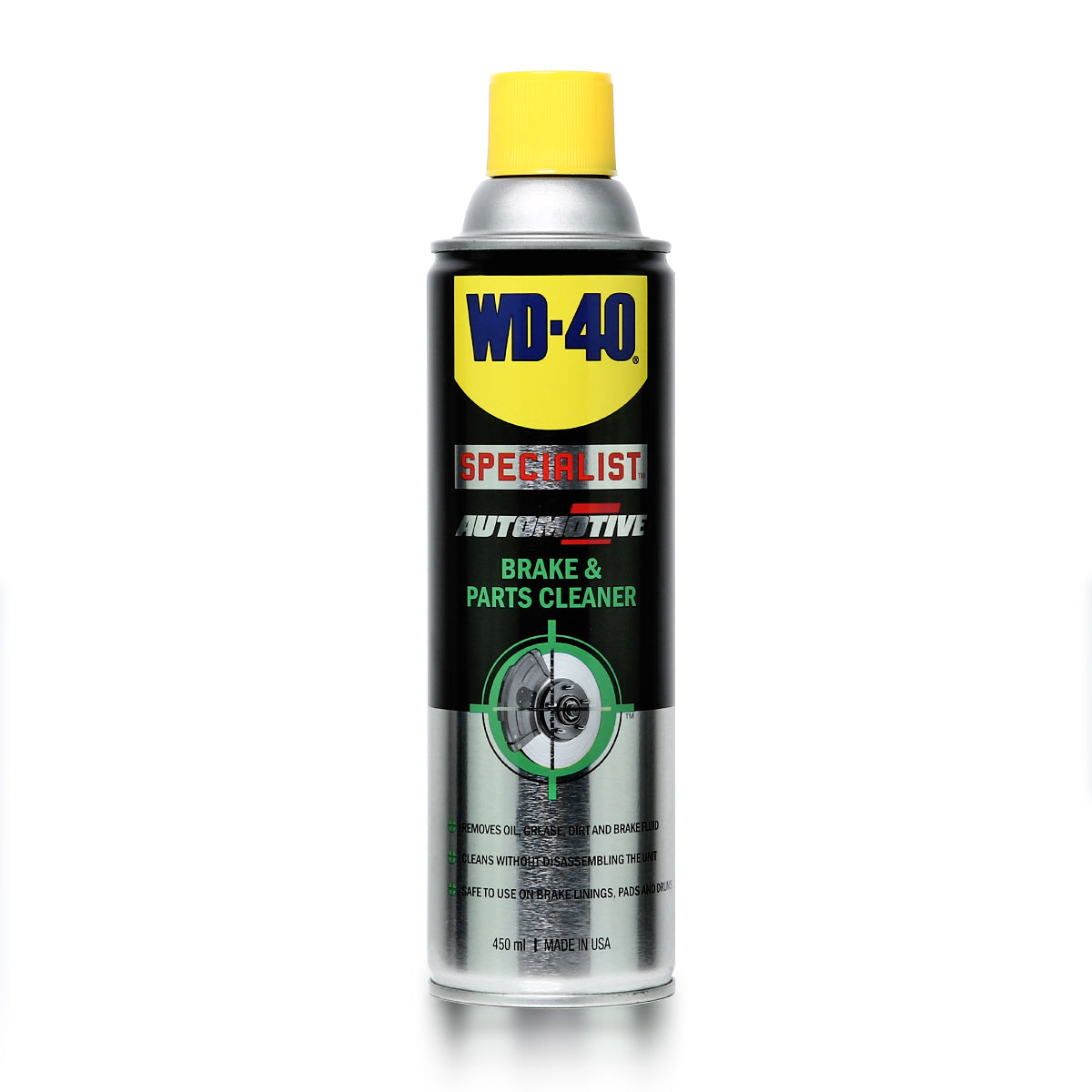 WD-40 AUTOMOTIVE สเปรย์ล้างเบรค (Break&Parts Cleaners) ขนาด 450 มิลลิลิตร ใช้ล้างขจัดคราบน้ำมันเบรค จาระบี และสิ่งสกปรก (ดับบลิวดี สี่สิบ ออโตโมทีฟ)