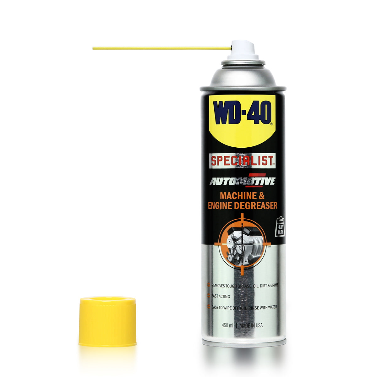 WD-40 AUTOMOTIVE สเปรย์ล้างคราบไขมันและจาระบี ขนาด 450 มิลลิลิตร ทำความสะอาดคราบจาระบี น้ำมัน สิ่งสกปรก และคราบกาวต่างๆ (ดับบลิวดี สี่สิบ ออโตโมทีฟ)