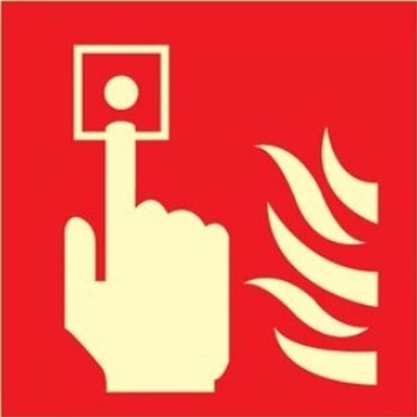 FIRE EQUIPMENT SIGN (RED) FIRE ALARM 150x150 MM